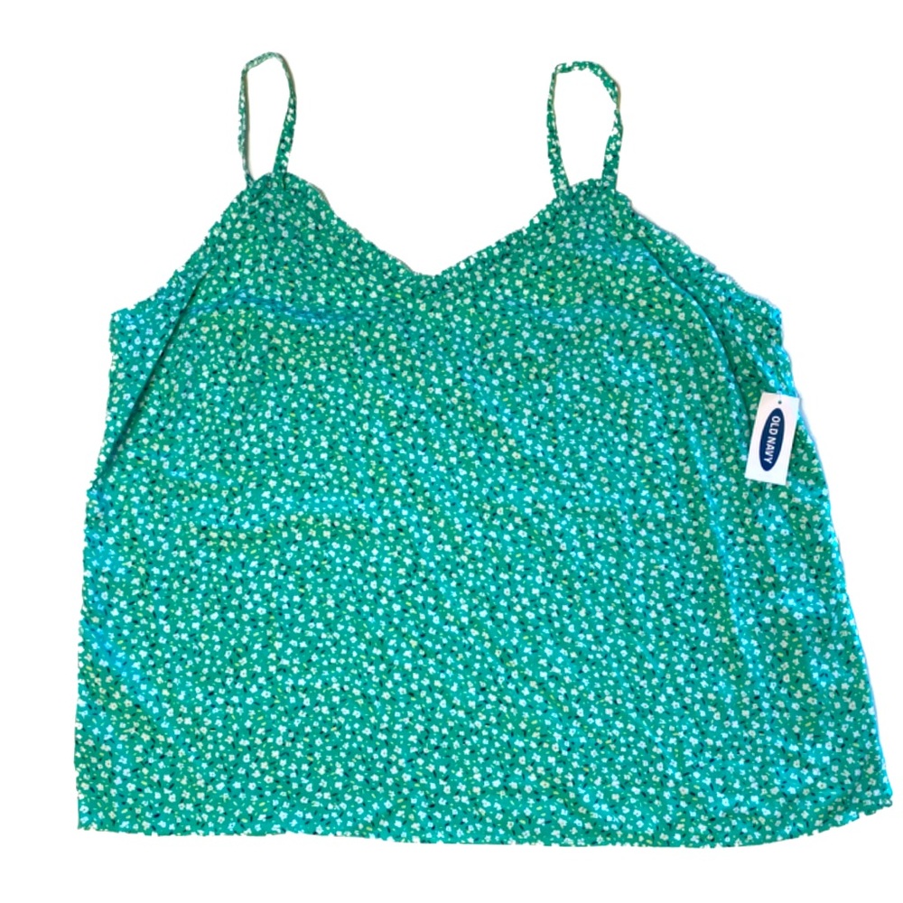 NWT Old Navy Green Flowered Tank Top